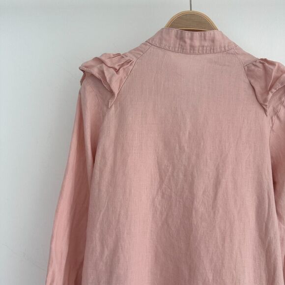 Lanhtropy Dress Womens XS Linen Tunic Flounce Victorian Boho Chic Romantic Frill - Picture 6 of 9